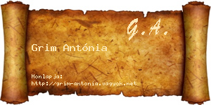 Grim Antónia névjegykártya